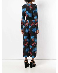 Combinaison pantalon à fleurs noire Dvf Diane Von Furstenberg