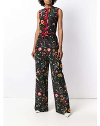 Combinaison pantalon à fleurs noire RED Valentino