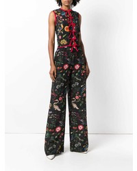 Combinaison pantalon à fleurs noire RED Valentino