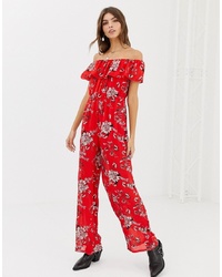 Combinaison pantalon à fleurs rouge Glamorous