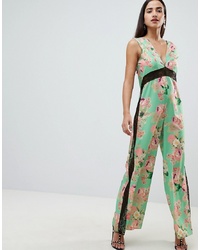 Combinaison pantalon à fleurs verte ASOS DESIGN