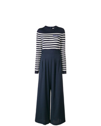 Combinaison pantalon à rayures horizontales bleu marine Semicouture