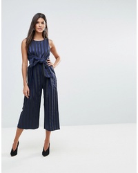 Combinaison pantalon à rayures verticales bleu marine closet london