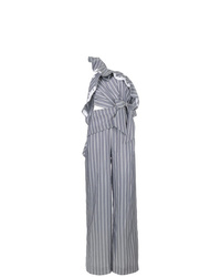 Combinaison pantalon à rayures verticales grise JONATHAN SIMKHAI
