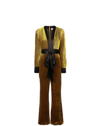 Combinaison pantalon à volants dorée Dvf Diane Von Furstenberg