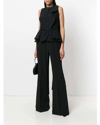 Combinaison pantalon à volants noire Elie Saab