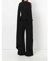 Combinaison pantalon à volants noire Elie Saab