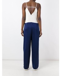 Combinaison pantalon blanc et bleu marine Erika Cavallini