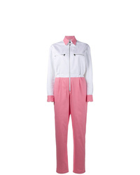 Combinaison pantalon blanc et rose