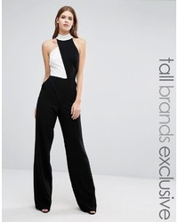 Combinaison pantalon blanche et noire