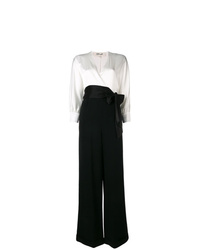Combinaison pantalon blanche et noire Dvf Diane Von Furstenberg