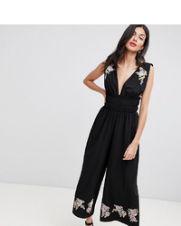 Combinaison pantalon brodée noire Asos Tall