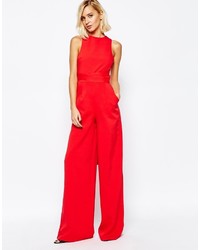 Combinaison pantalon découpée rouge