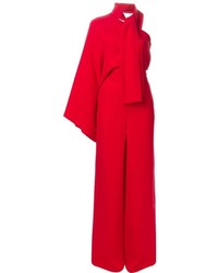 Combinaison pantalon découpée rouge Valentino