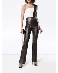 Combinaison pantalon en cuir noire et blanche Skiim