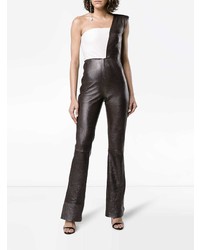 Combinaison pantalon en cuir noire et blanche Skiim