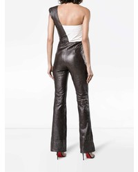 Combinaison pantalon en cuir noire et blanche Skiim