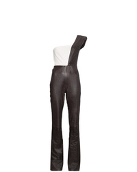 Combinaison pantalon en cuir noire et blanche Skiim