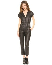 Combinaison pantalon en cuir noire Rachel Comey