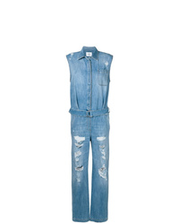 Combinaison pantalon en denim bleu clair Dondup