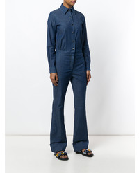 Combinaison pantalon en denim bleu marine Sonia Rykiel