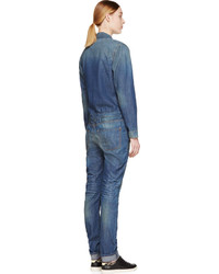 Combinaison pantalon en denim bleue 6397