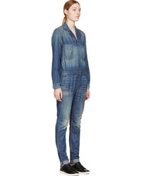 Combinaison pantalon en denim bleue 6397