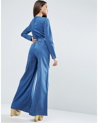 Combinaison pantalon en denim bleue Asos