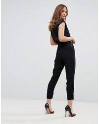 Combinaison pantalon en denim noire Sisley