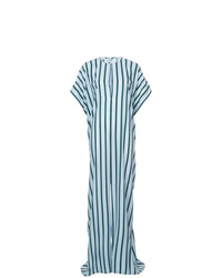 Combinaison pantalon en satin à rayures verticales bleu canard Tome