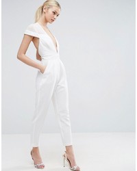 Combinaison pantalon en velours blanche Asos