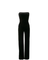 Combinaison pantalon en velours noire Norma Kamali