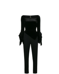 Combinaison pantalon en velours noire Roland Mouret