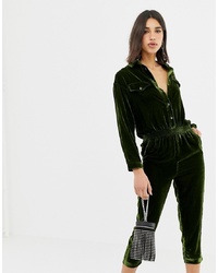 Combinaison pantalon en velours vert foncé Miss Sixty