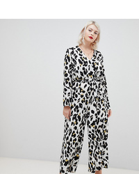 Combinaison pantalon imprimée léopard blanche et noire UNIQUE21 Hero