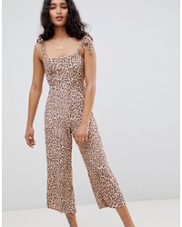 Combinaison pantalon imprimée léopard marron clair Faithfull The Brand