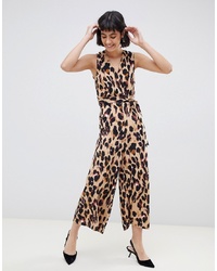 Combinaison pantalon imprimée léopard marron foncé UNIQUE21