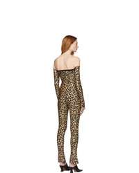 Combinaison pantalon imprimée léopard marron Halpern