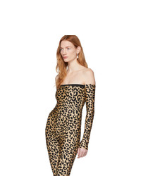 Combinaison pantalon imprimée léopard marron Halpern
