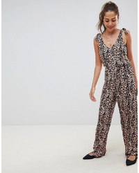 Combinaison pantalon imprimée léopard multicolore Miss Selfridge