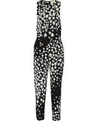 Combinaison pantalon imprimée léopard noire et blanche Sea