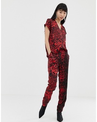 Combinaison pantalon imprimée léopard rouge B.young