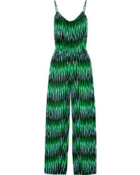 Combinaison pantalon imprimée vert foncé