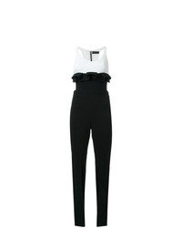 Combinaison pantalon noire et blanche David Koma