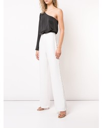 Combinaison pantalon noire et blanche Aidan Mattox