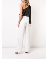 Combinaison pantalon noire et blanche Aidan Mattox