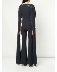 Combinaison pantalon ornée bleu marine Safiyaa London