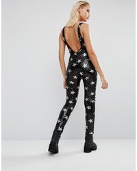 Combinaison pantalon pailletée noire Jaded London