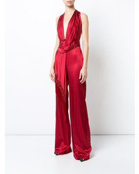 Combinaison pantalon rouge Marchesa