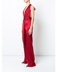 Combinaison pantalon rouge Marchesa